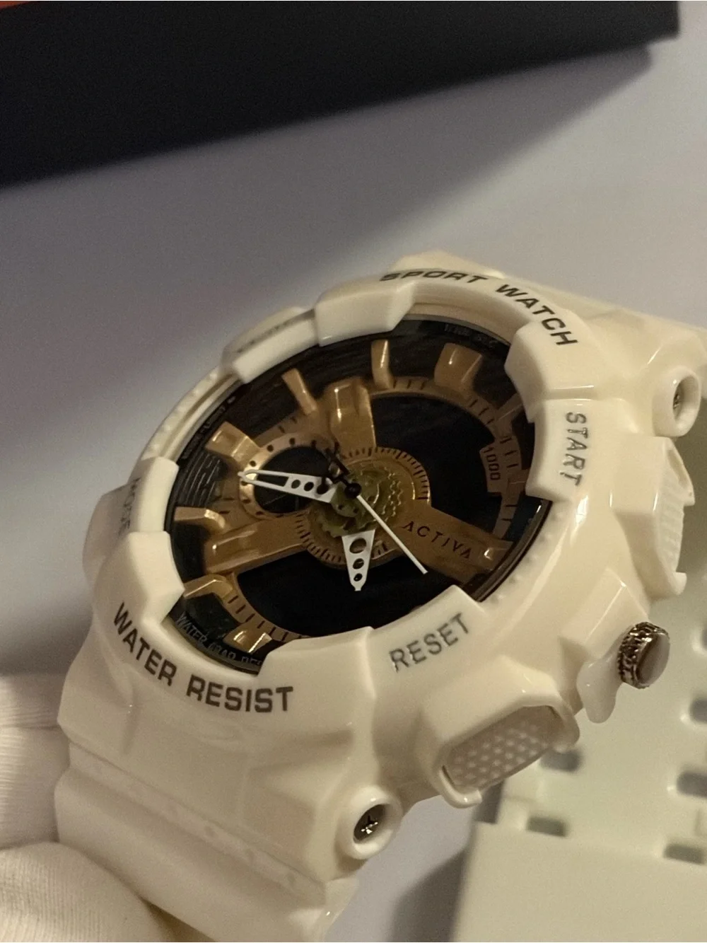 Activa Pixel White Rose Gold Plated Luxury Mens Digital 50mm Casual Sport Watch!